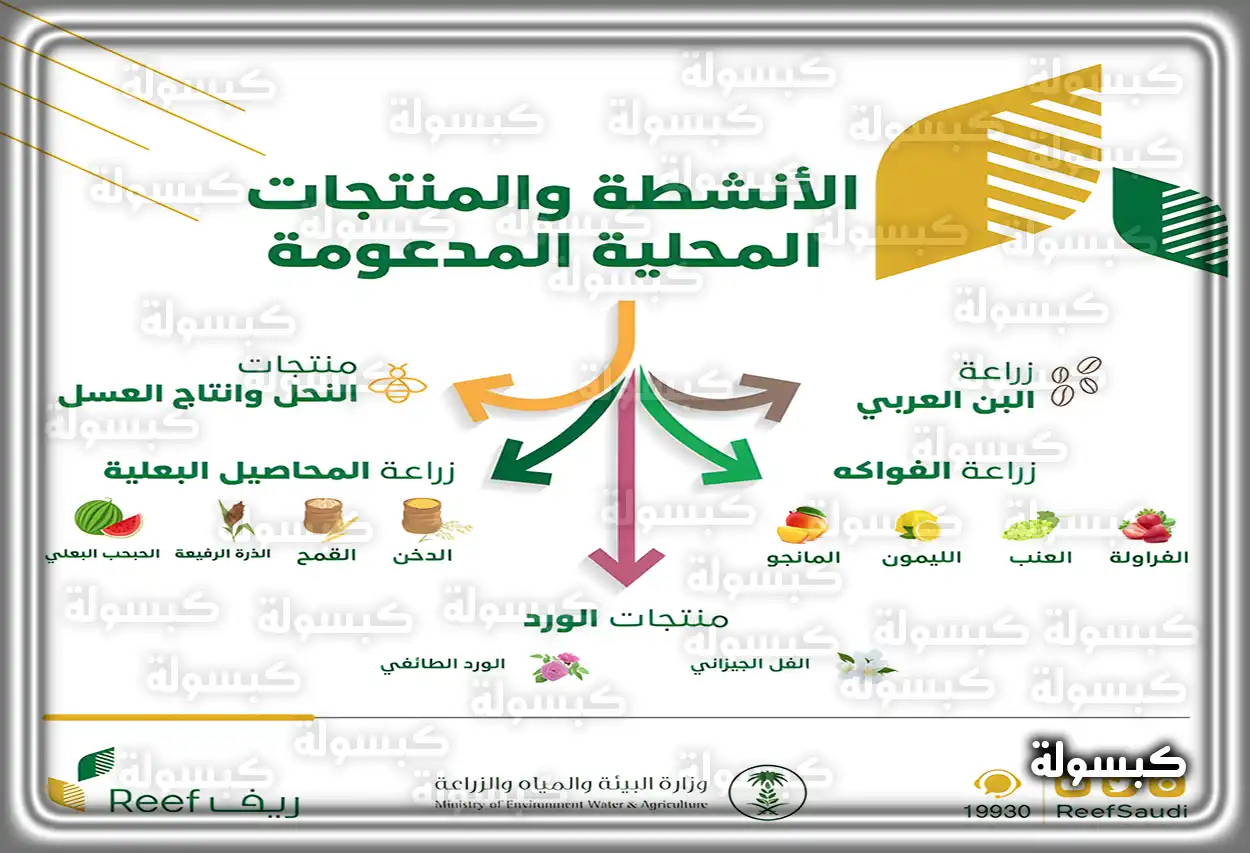 دعم ريف والأنشطة والمنتجات المدعومة داخل السعودية