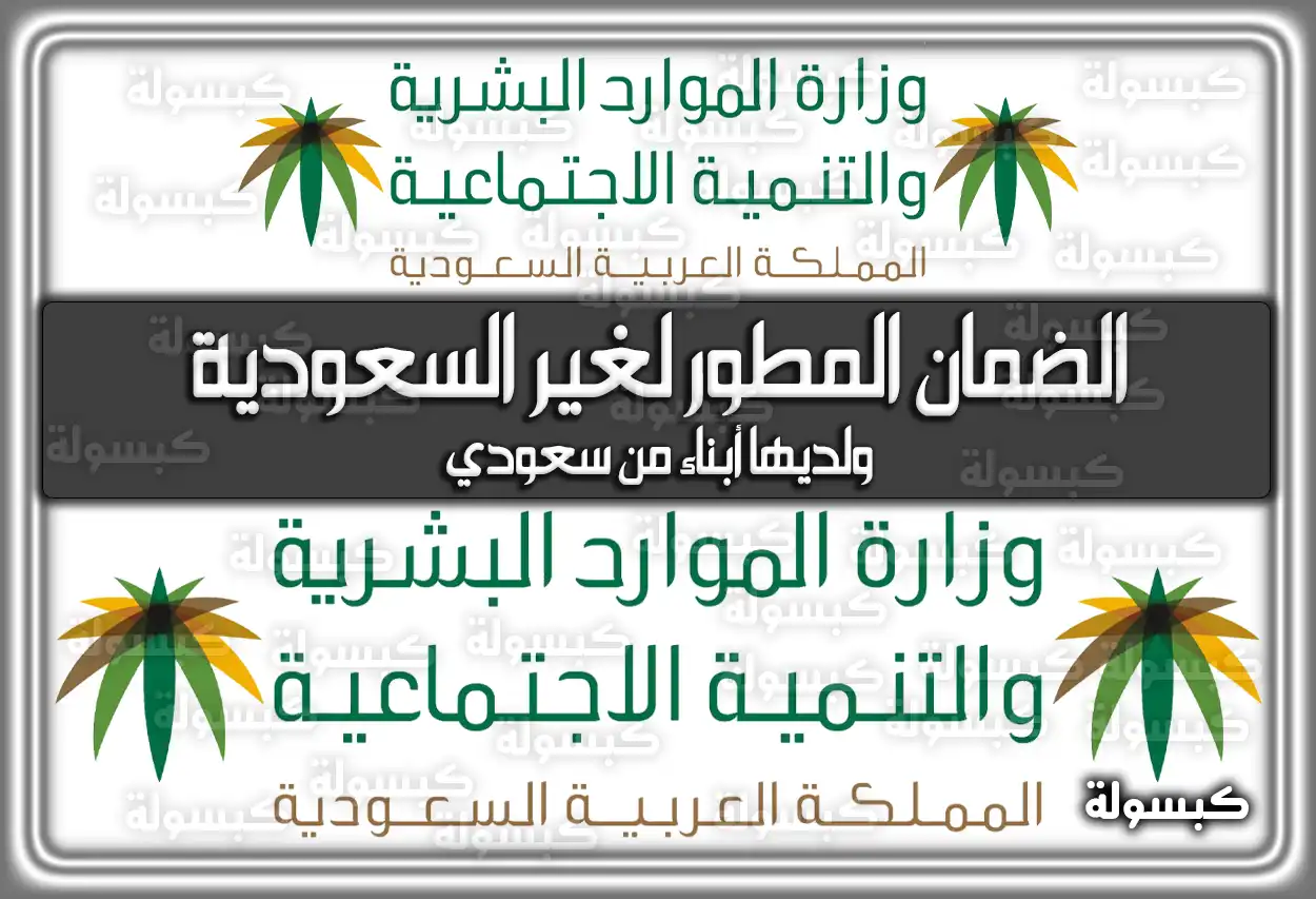 الضمان المطور لغير السعودية ولديها أبناء من سعودي