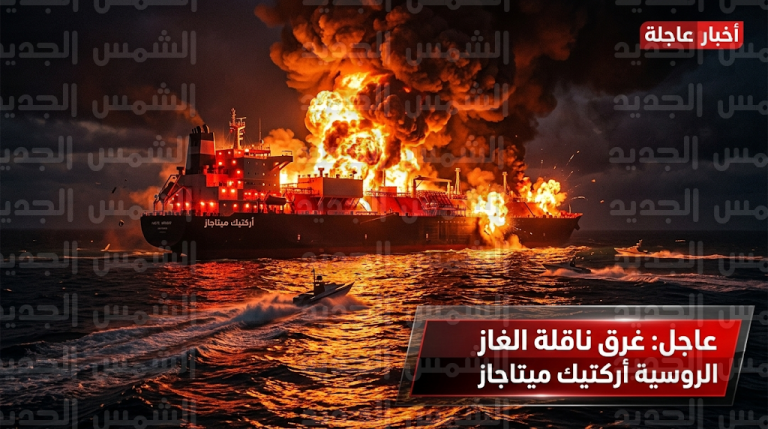 انفجارات وغرق ناقلة الغاز الروسية أركتيك ميتاجاز في البحر المتوسط بعد هجوم بمسيرات أوكرانية