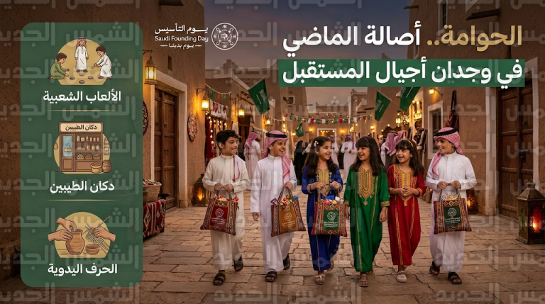 جمعية النهضة تعيد إحياء تقليد الحوامة الشعبي في احتفالات يوم التأسيس السعودي 2026